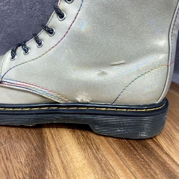 Dr. Doc Martens 1460 Pastel Glitter J Sparkle Rays Boots Kid Size 3 AirWair - Picture 8 of 11